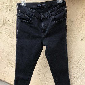 Zara Skinny Jeans with Silver Beading Detail